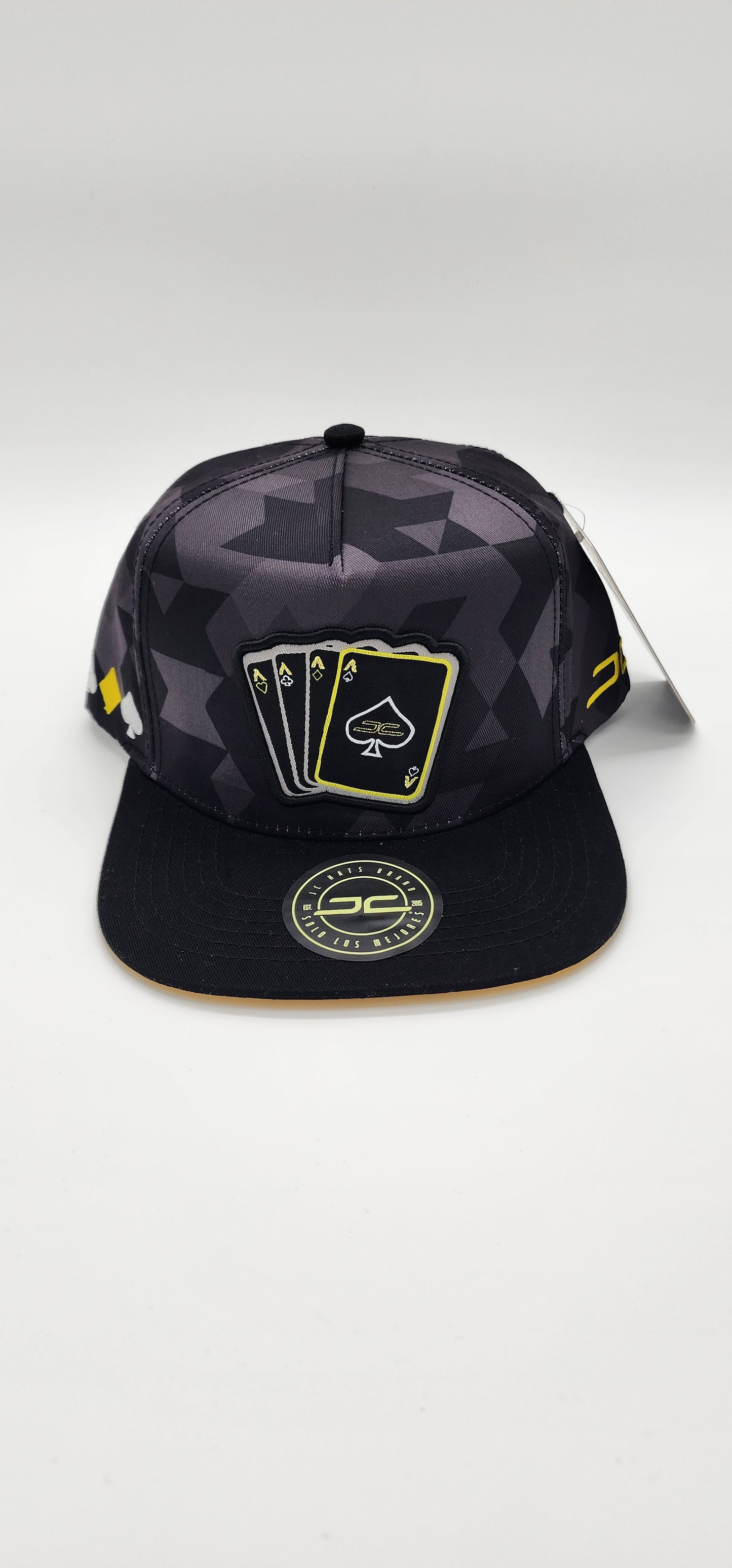 JC Hats poker camo style  Blk/Yellow