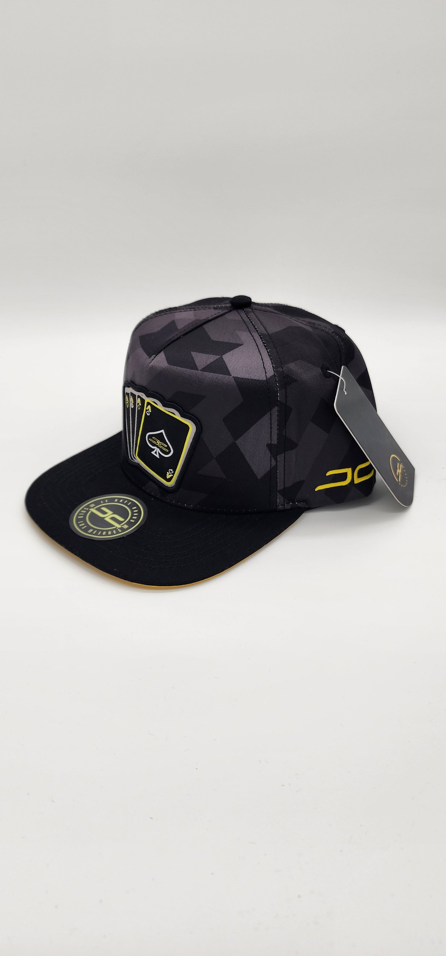 JC Hats poker camo style  Blk/Yellow