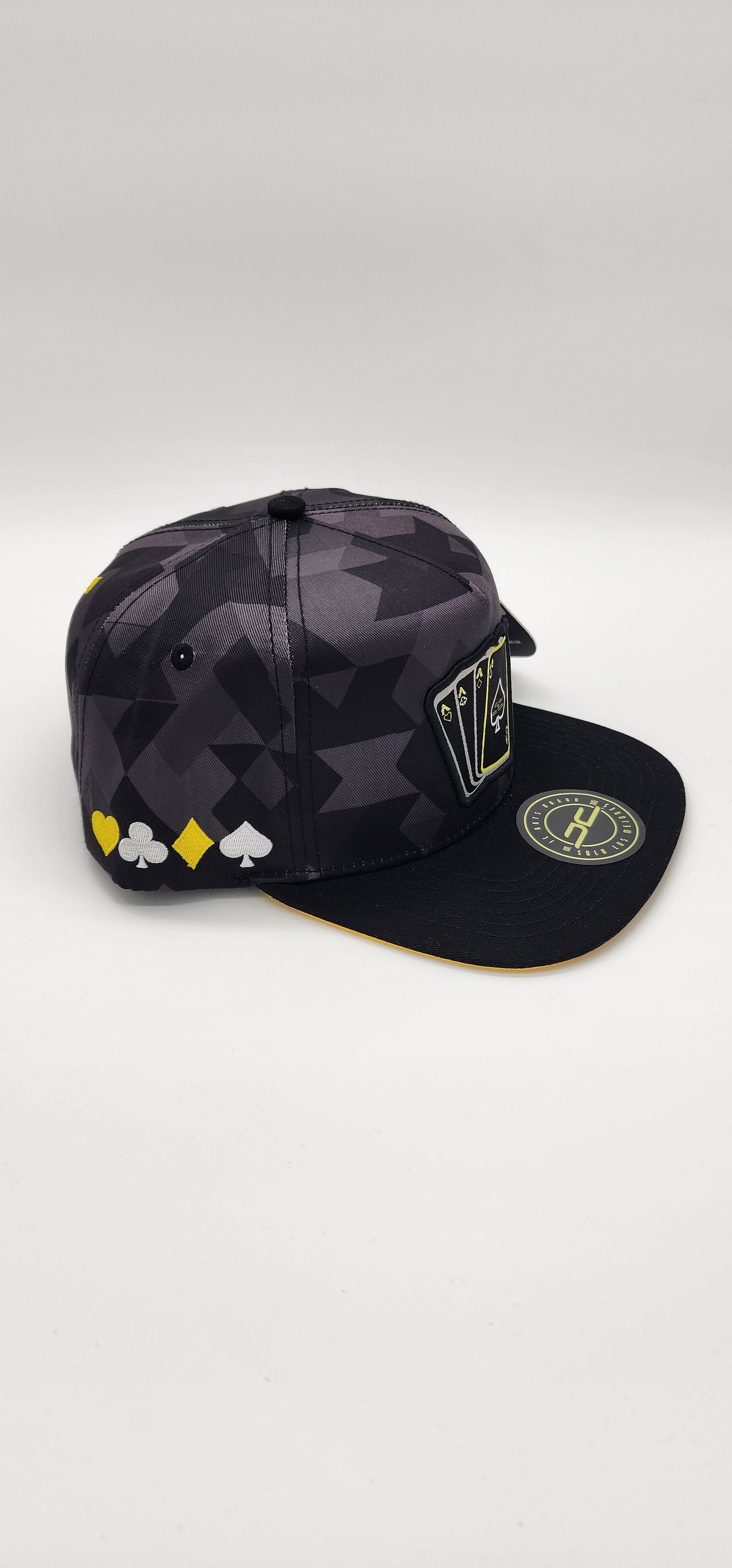 JC Hats poker camo style  Blk/Yellow